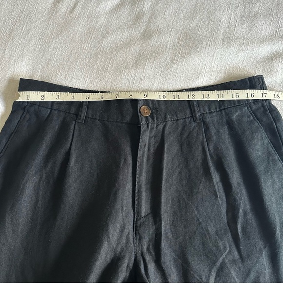 Lands End Womens Black High Rise Wide Leg Linen Pants Sz 14 Minimalist Office - Picture 13 of 13